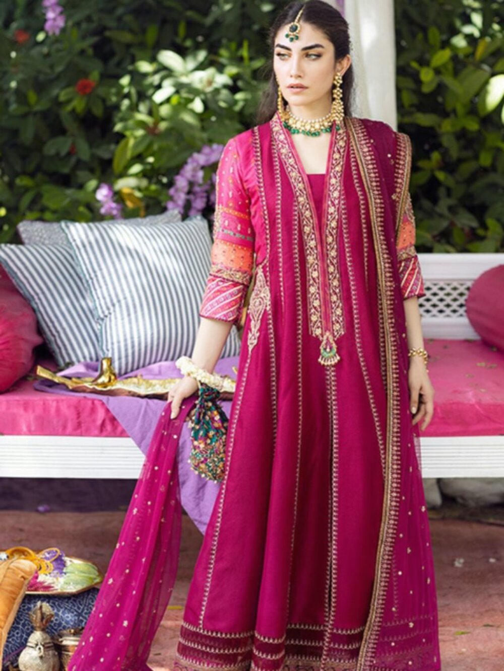 Farah Talib Aziz Zareen Fuchsia Kalidaar